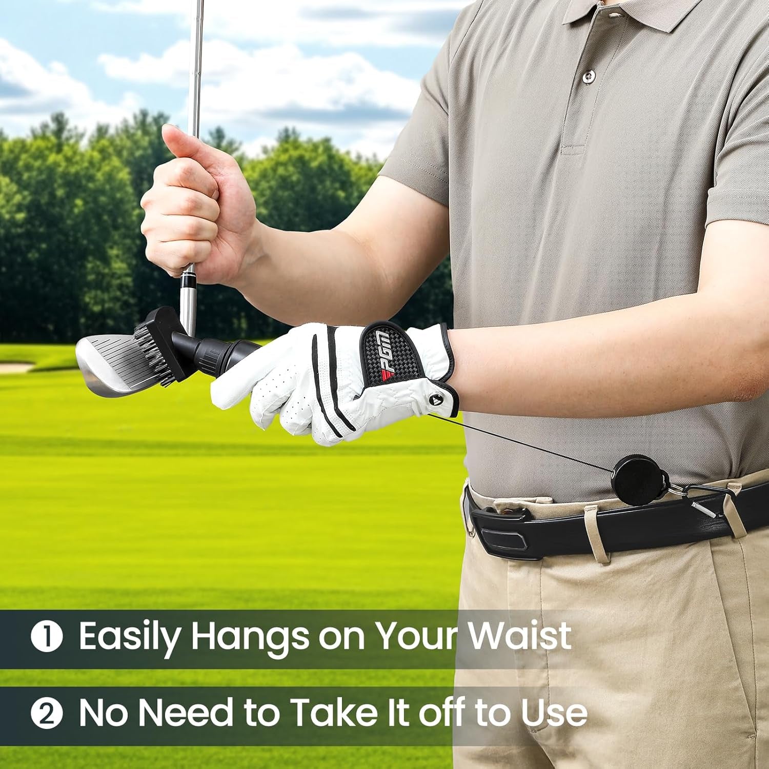 Golf Club Cleaning Kit with Groove Sharpener & Brush