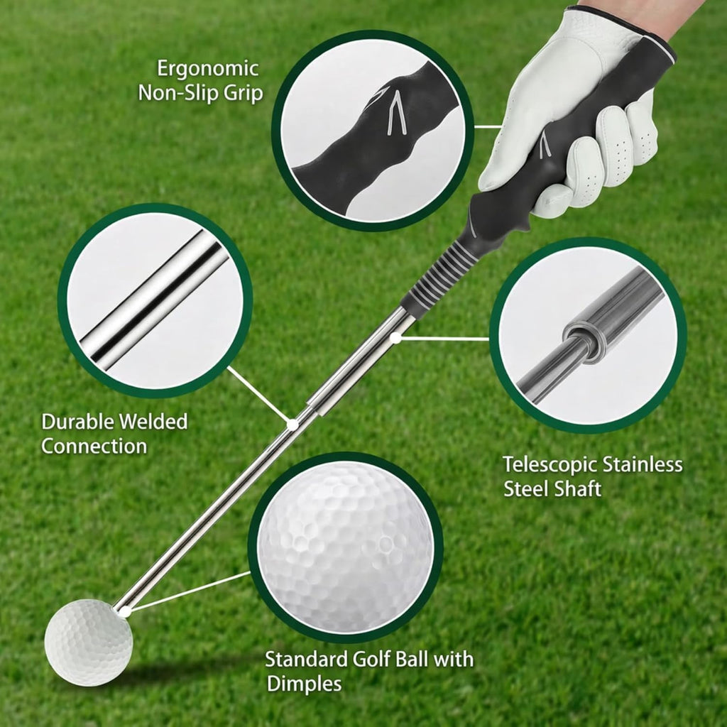 Retractable Golf Swing Trainer with Click Feedback