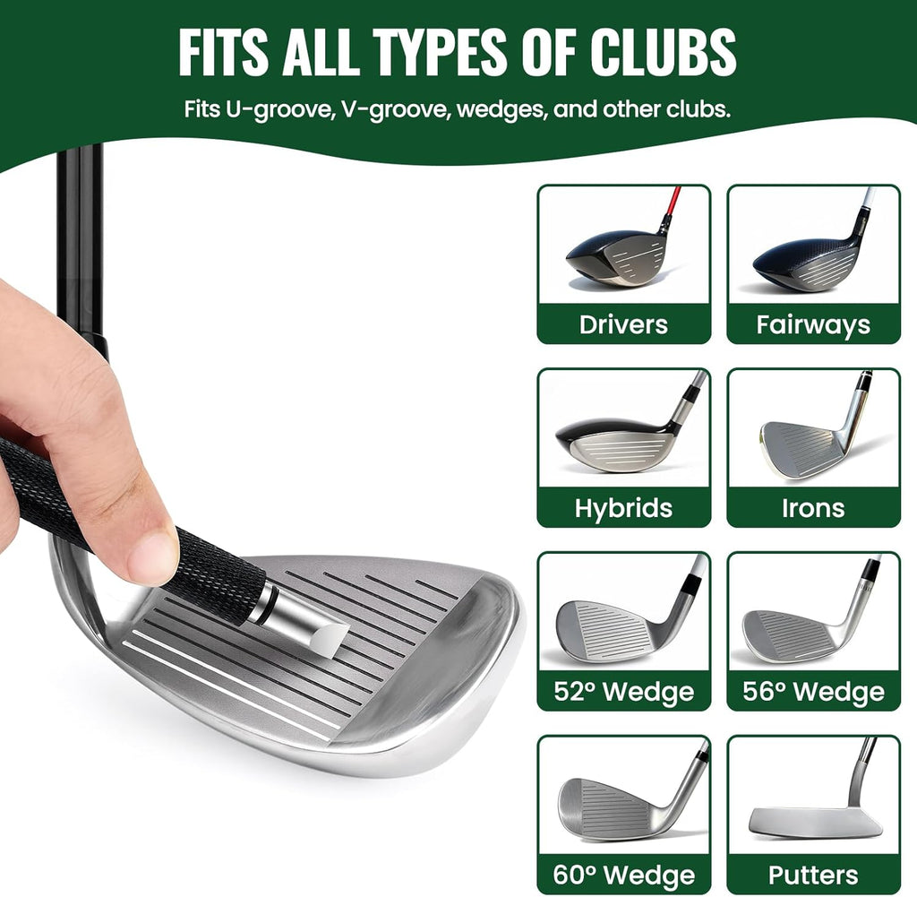 Golf Club Cleaning Kit with Groove Sharpener & Brush