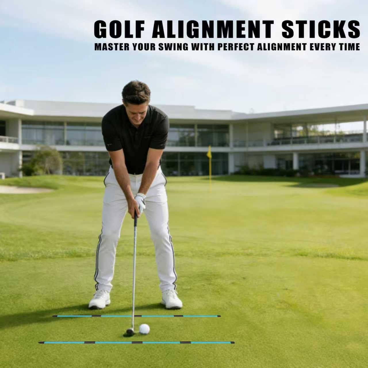Premium Foldable 40" Golf Alignment Sticks 4 Pack - Posture Correction and Shot Accuracy Golf Training Aid