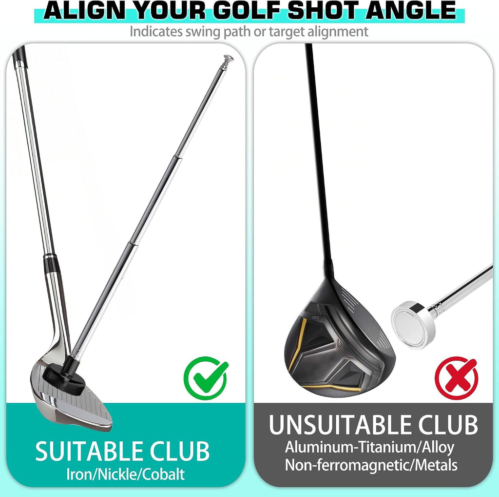 Golf Alignment Rods, Golf Alignment Stick Corrector Lie Angle Tool, Golf Swing Training Aids Aiming Stick - Golf Club Face Aim, Visualize and Align Your Golf Shot