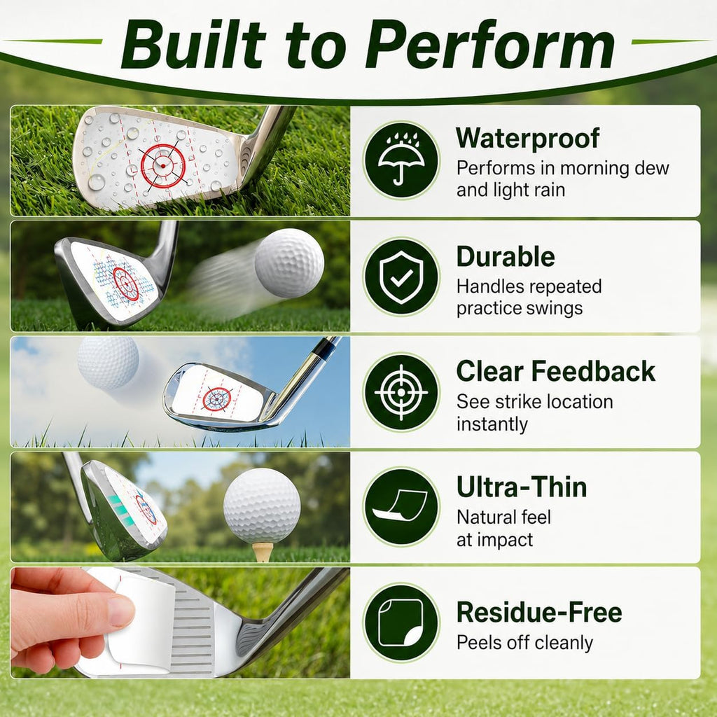 Golf Impact Tape – 162 Golf Club Impact Stickers for Instant Swing Feedback