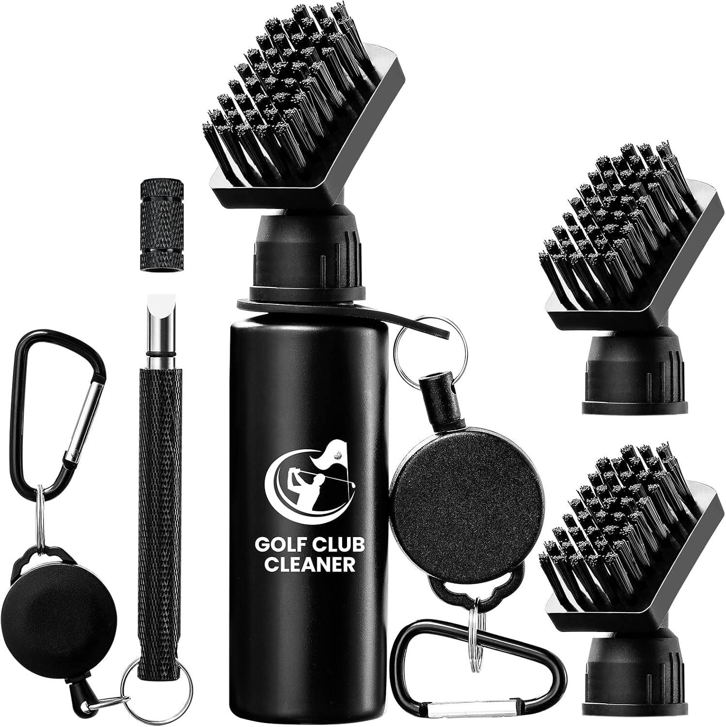 Golf Club Cleaning Kit with Groove Sharpener & Brush