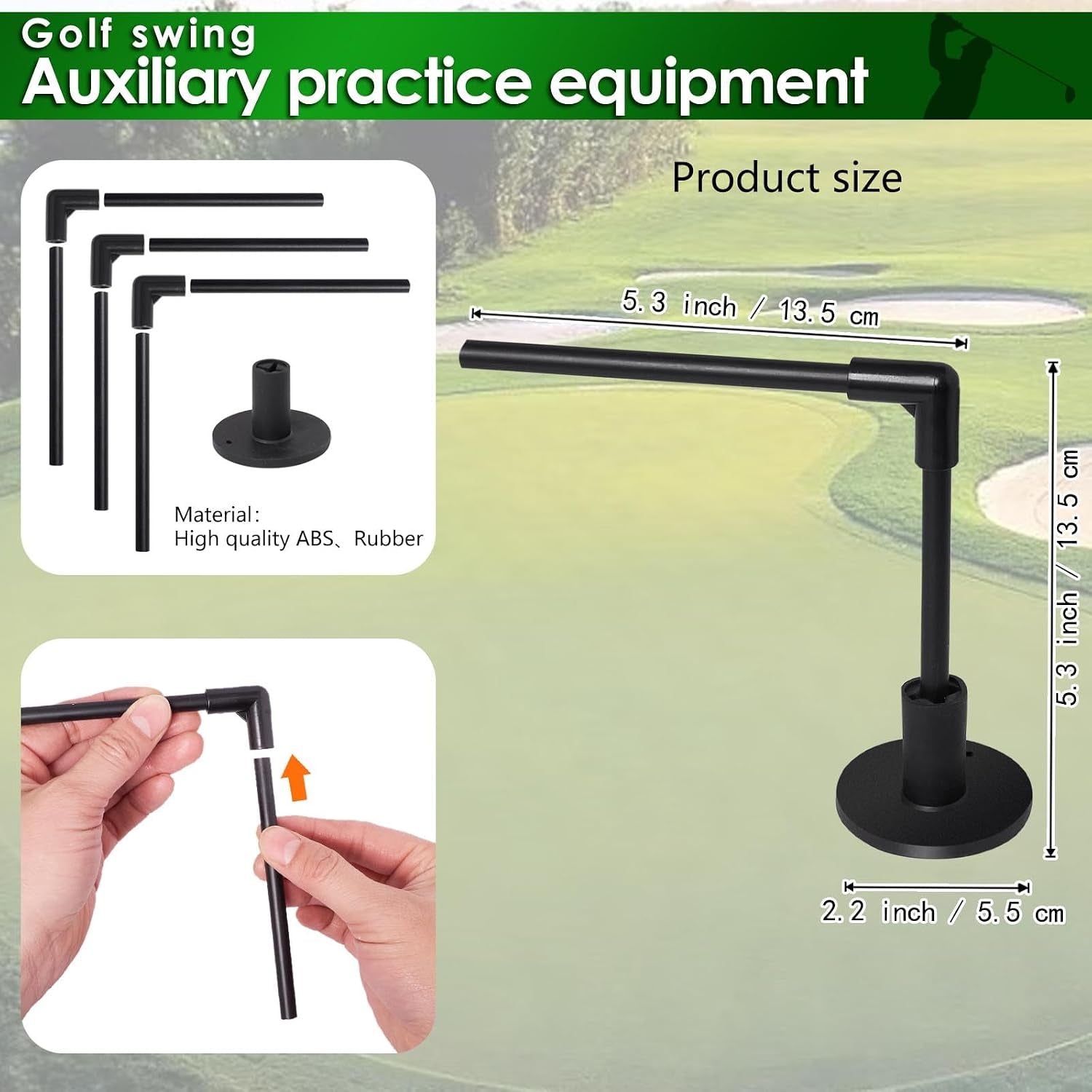 Golf Slice Corrector – Portable inside Approach Swing Trainer, Lightweight Practice Aid for Golfers of All Ages & Skill Levels - Reduce Slicing Topping (Right-Angle Design)