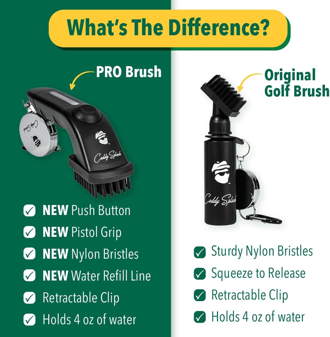 Golf Club Water Brush Cleaner with Retractable Clip