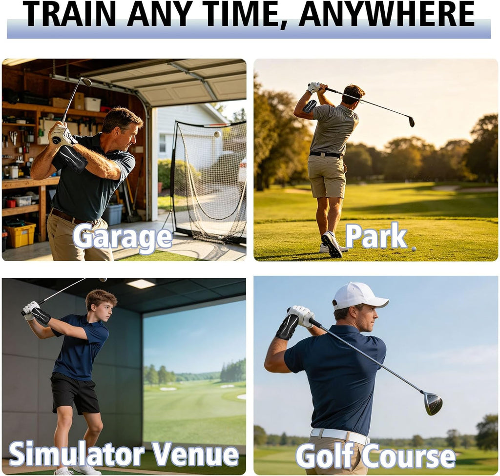 Adjustable Golf Swing Trainer, Swing Training Aid, Golf Swing Arm Band | Adjustable Length, PU Leather Heads, Extra Width