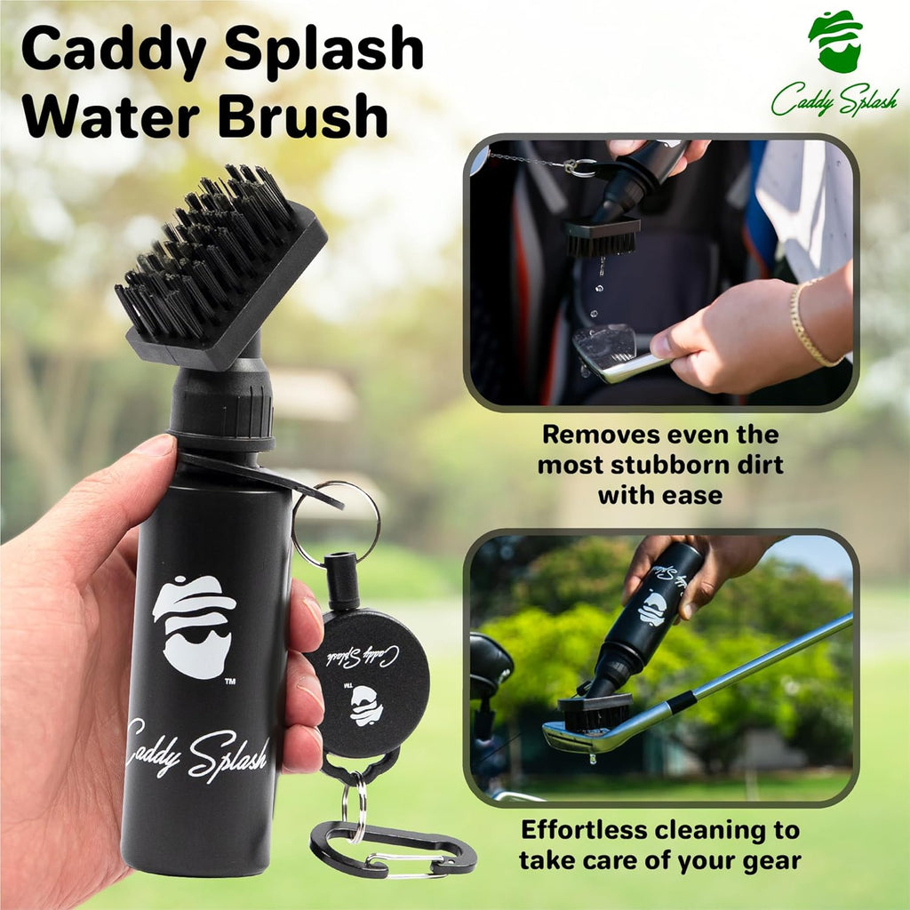 Golf Club Water Brush Cleaner with Retractable Clip
