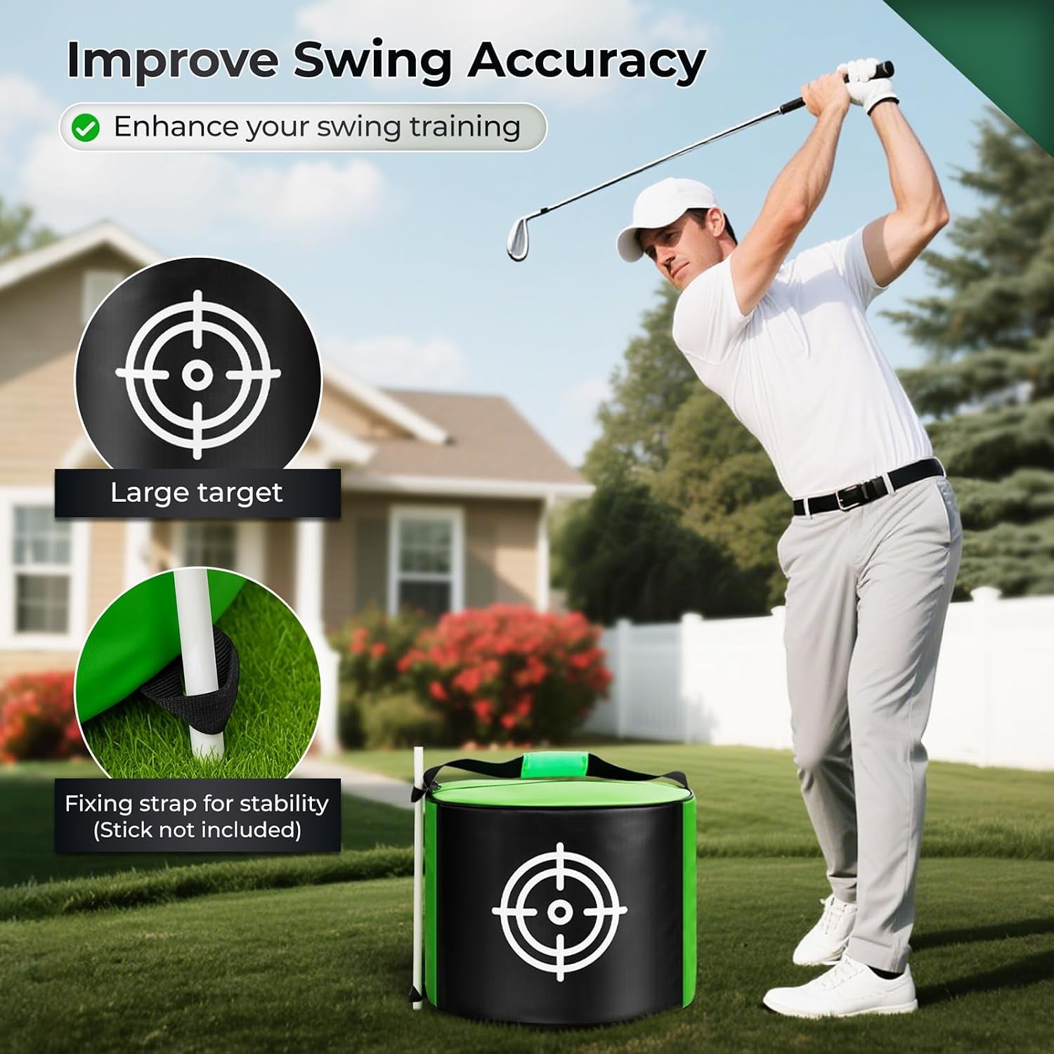 Golf Impact Bag for Swing Training – Heavy-Duty Golf Smash Bag with Target