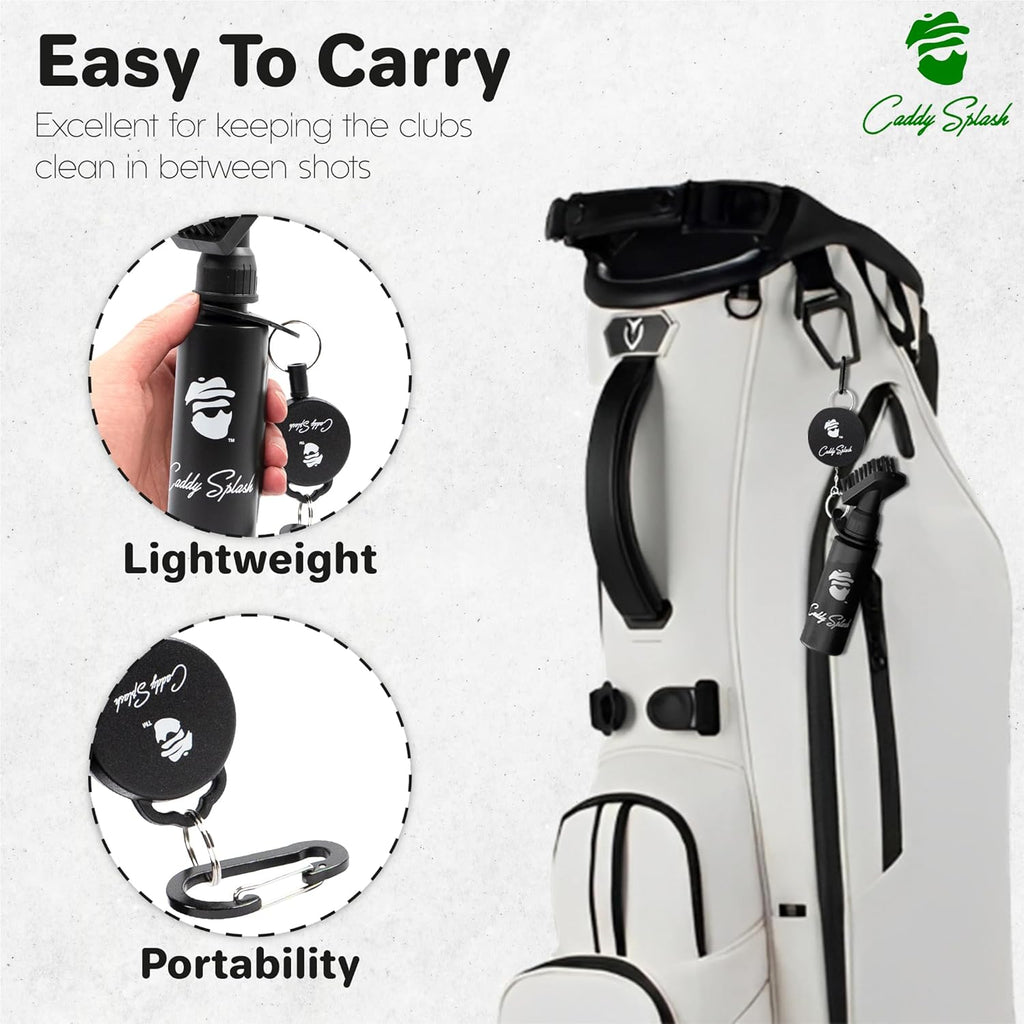 Golf Club Water Brush Cleaner with Retractable Clip