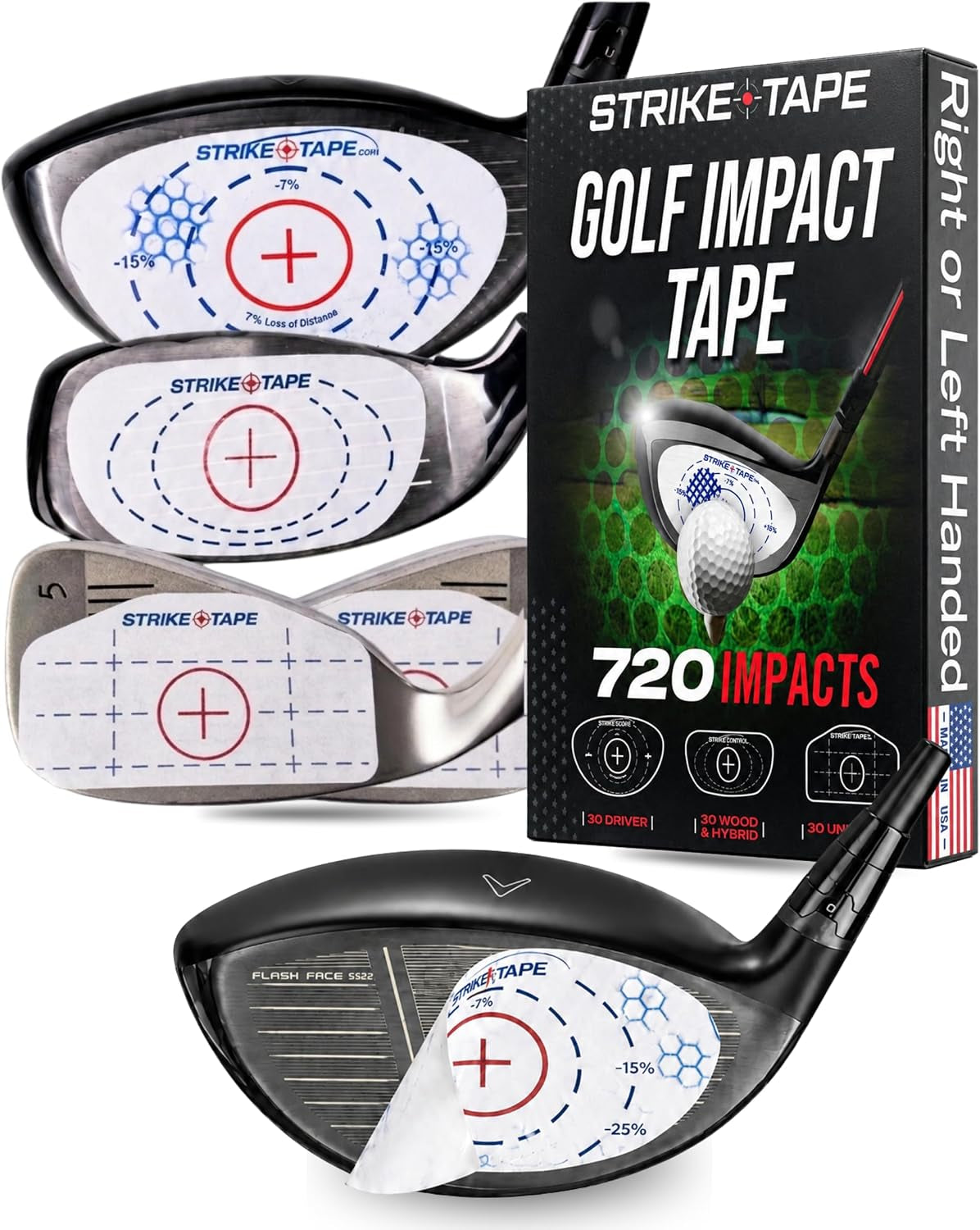 Strike Tape Golf Impact Stickers – Club Face Impact Labels