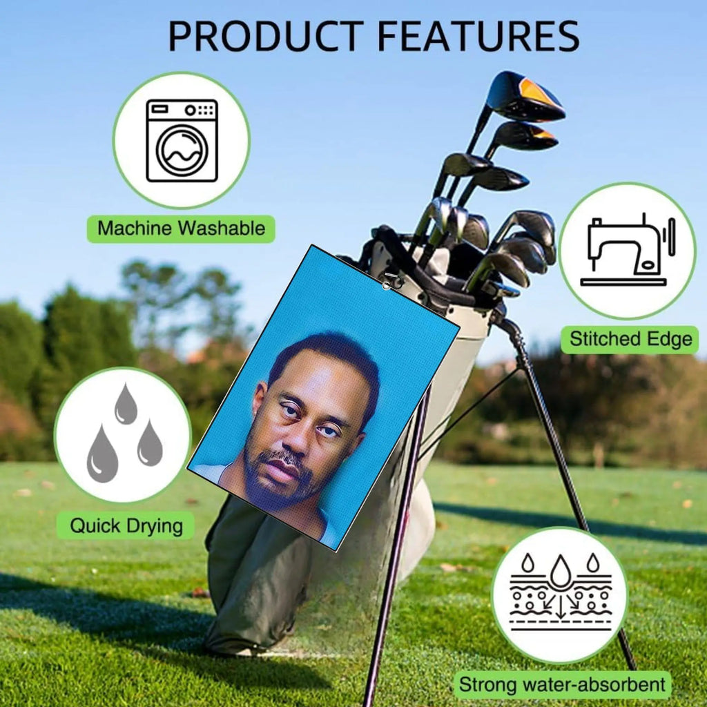 Funny Golf Towel, 4 Counts Printed Golf Towels for Golf Bags for Men & Women, Great Golf Accessories Golf Gift for Men Golfers Dad Boyfriend Husband, Golf Pack, Golf Gift Accessory, Golf Supply