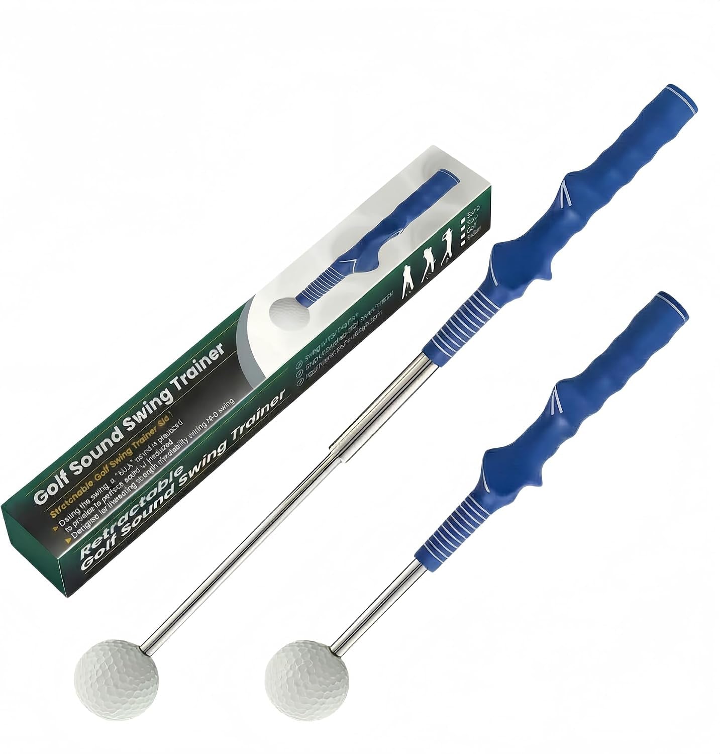 Retractable Golf Swing Trainer with Click Feedback