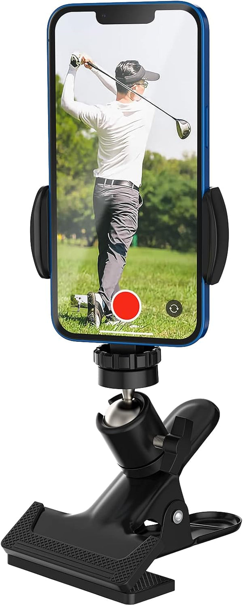 Golf Cart Phone Mount – 360° Adjustable Cell Phone Holder for Swing Recording