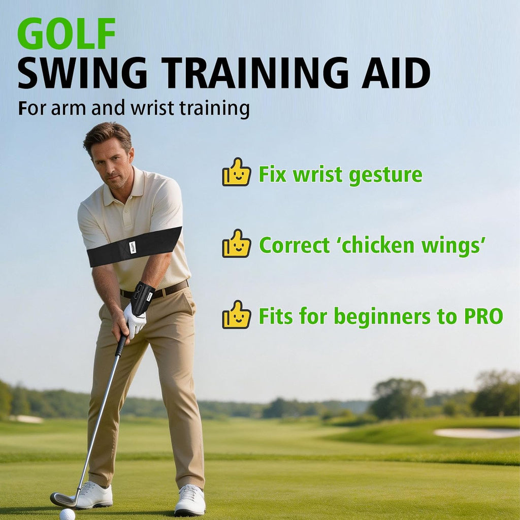 Golf Training Aid Set, Included Golf Wrist Trainer and Arm Connection Band | Classic Design, Fit for Beginner Golf Training