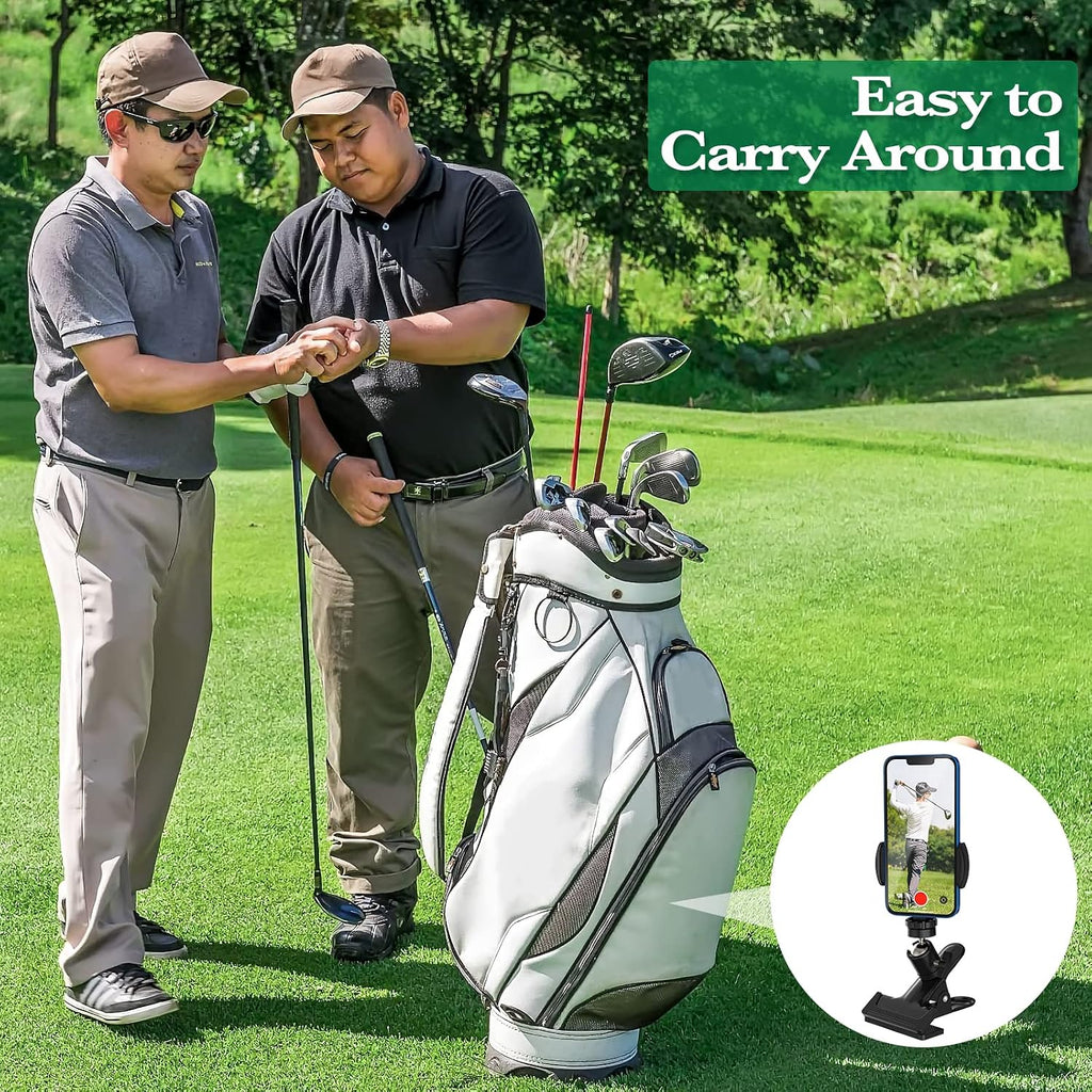 Golf Cart Phone Mount – 360° Adjustable Cell Phone Holder for Swing Recording