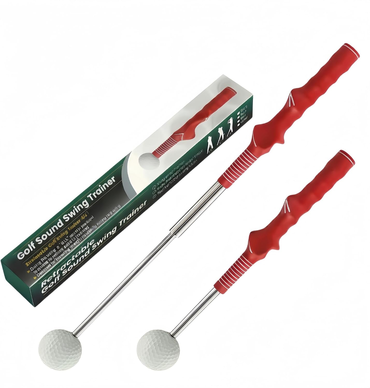 Retractable Golf Swing Trainer with Click Feedback