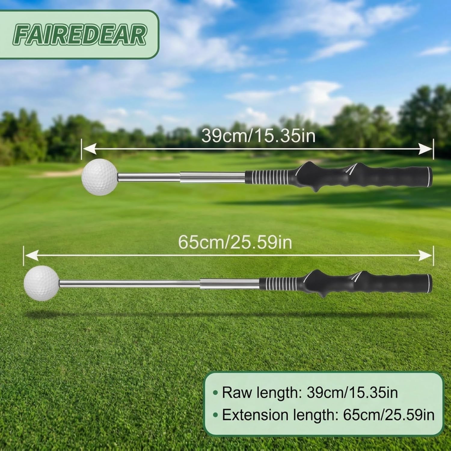 Retractable Golf Swing Trainer with Click Feedback