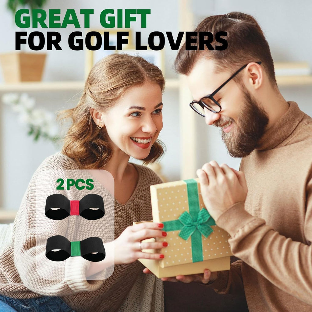 Golf Swing Trainer Aid 2Pcs – Portable Golf Training Aid for Beginners, Swing Correcting Arm Band to Improve Golf Swing Mechanics, Durable & Lightweight Design for Indoor & Outdoor Use - Green&Red