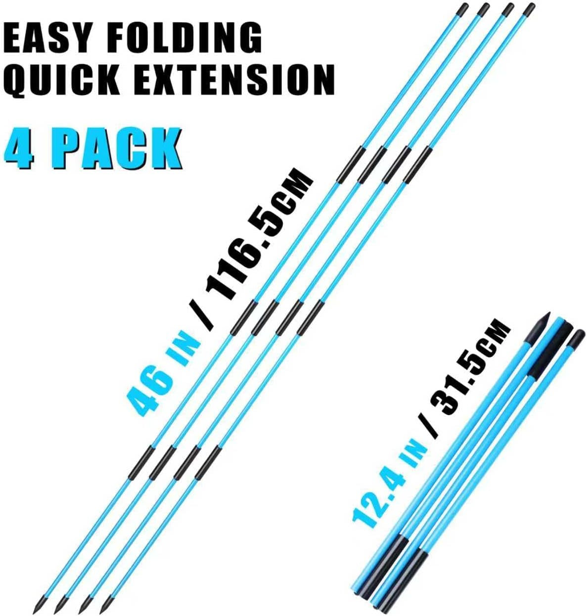 Premium Foldable 40" Golf Alignment Sticks 4 Pack - Posture Correction and Shot Accuracy Golf Training Aid