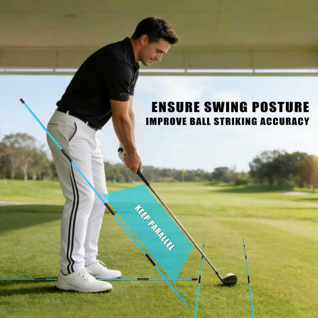 Premium Foldable 40" Golf Alignment Sticks 4 Pack - Posture Correction and Shot Accuracy Golf Training Aid