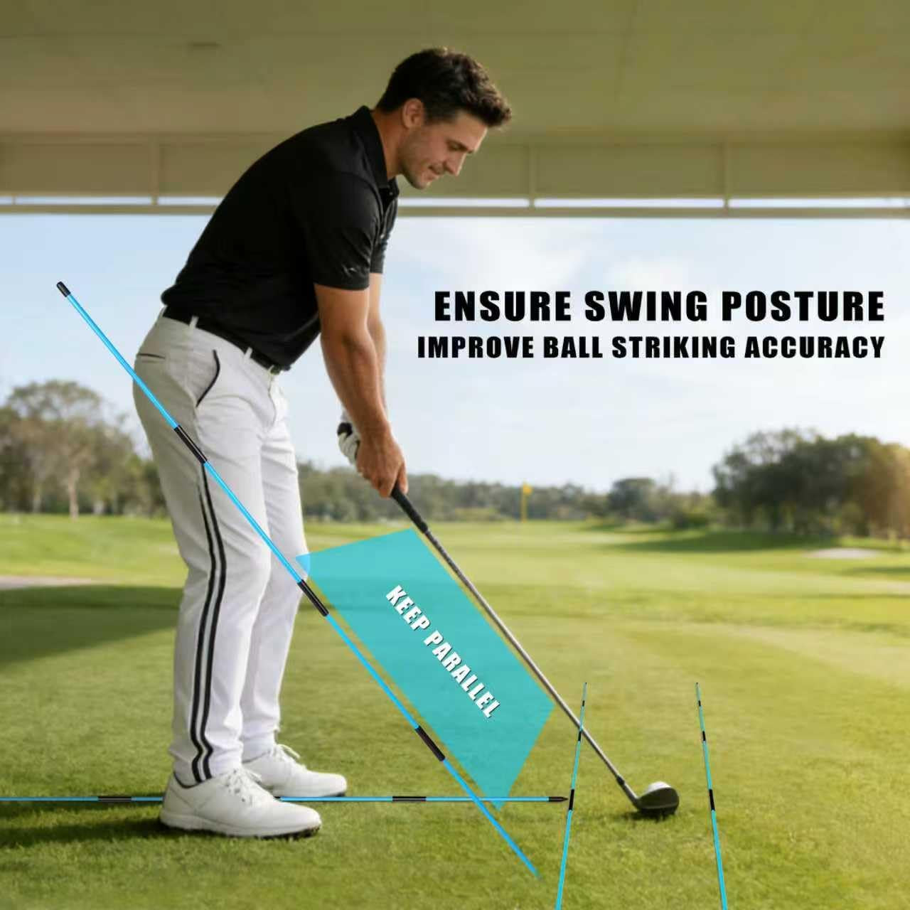 Premium Foldable 40" Golf Alignment Sticks 4 Pack - Posture Correction and Shot Accuracy Golf Training Aid