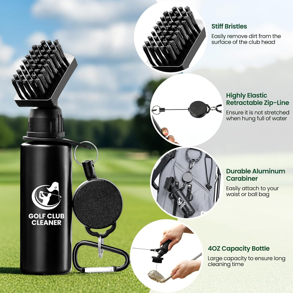Golf Club Cleaning Kit with Groove Sharpener & Brush