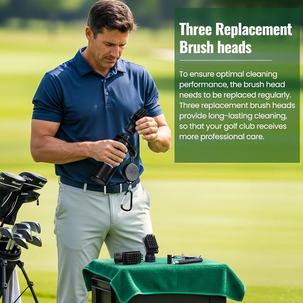 Golf Club Cleaning Kit with Groove Sharpener & Brush